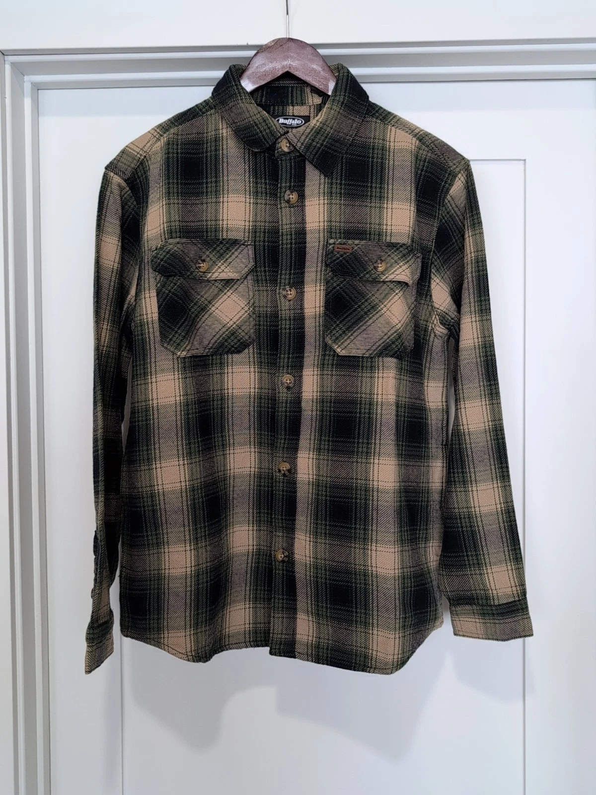 Buffalo Jeans Men’s Shirt Jacket Plaid Size Small Green, NEW, Warm Winter Casual