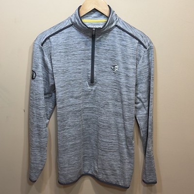 Straight Down 1/4 Zip Pullover Mens M Gray Golf Pebble Beach 1922 Embroidery