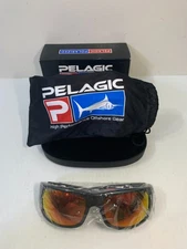 Pelagic Polarized FISH HOOK Matte Black / Sunrise Sunglasses - NEW