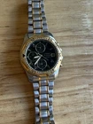 SEIKO QUARTZ CHRONOGRAPH SQ 100 V657-7030  BLACK & GOLD VINTAGE - parts/repair