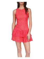 MICHAEL MICHAEL KORS Womens Coral Lined Sleeveless Mini Fit + Flare Dress 16