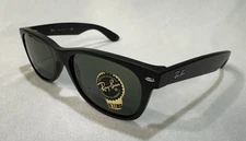RAY-BAN New Wayfarer Rubber Black Sunglasses RB2132-622 55mm  Authentic - New