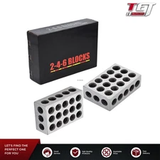 1 Matched Pair 246 Jig 2-4-6 Blocks 23 Holes .0002" Machinist Precision