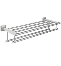 NWT Alise Towel Rack Shelf with Double Bars for Bathroom, Stainless Steel, 20