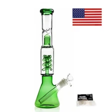 12.5'' Hookah Water Smoking Pipe Glass Bong Beaker Bubbler w/ ICE catcher Bongs