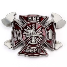 Fire Dept Belt Buckle Western Cowboy Native American FDT-01 