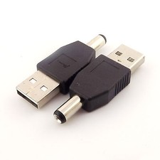 10pcs USB 2.0 A Male To 5.5mm x 2.1mm Plug 5V DC Power Supply Adapter Connector