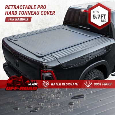 MR Retractable Tonneau Cover Fits 2009-26 Dodge Ram 1500 5.7ft Rambox w/ T-slot