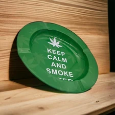 Metal plate Tray Printed Plate Game Keep Calm Side Table AshTray home decor