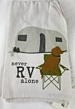 Camping Kitchen Towel Dog & Camping RV 24" x 28" NEW