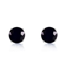 14K. STUD EARRINGS WITH 1.0 CT. NATURAL BLACK DIAMONDS