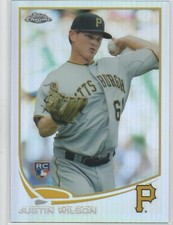 2013 Topps Chrome REFRACTOR #151 Justin Wilson NEW YORK METS Rookie Card 75. rookie card picture