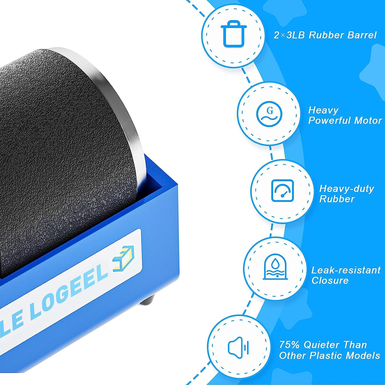 6LB Rock Tumbler Kit Double Drum Rock Polisher for Kids & Adults