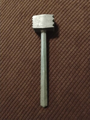 Vintage Meat Tenderizer Mallet Cast Aluminium, Small Rustic Cleaver