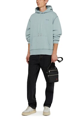 $445 AMI Paris Fadeout Logo Embroidered Aquamarine Hoodie L | eBay