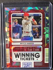 Bryce Harper 2021 Panini Contenders Winning Ticket Cracked Ice #d 13/23 No WT-BH