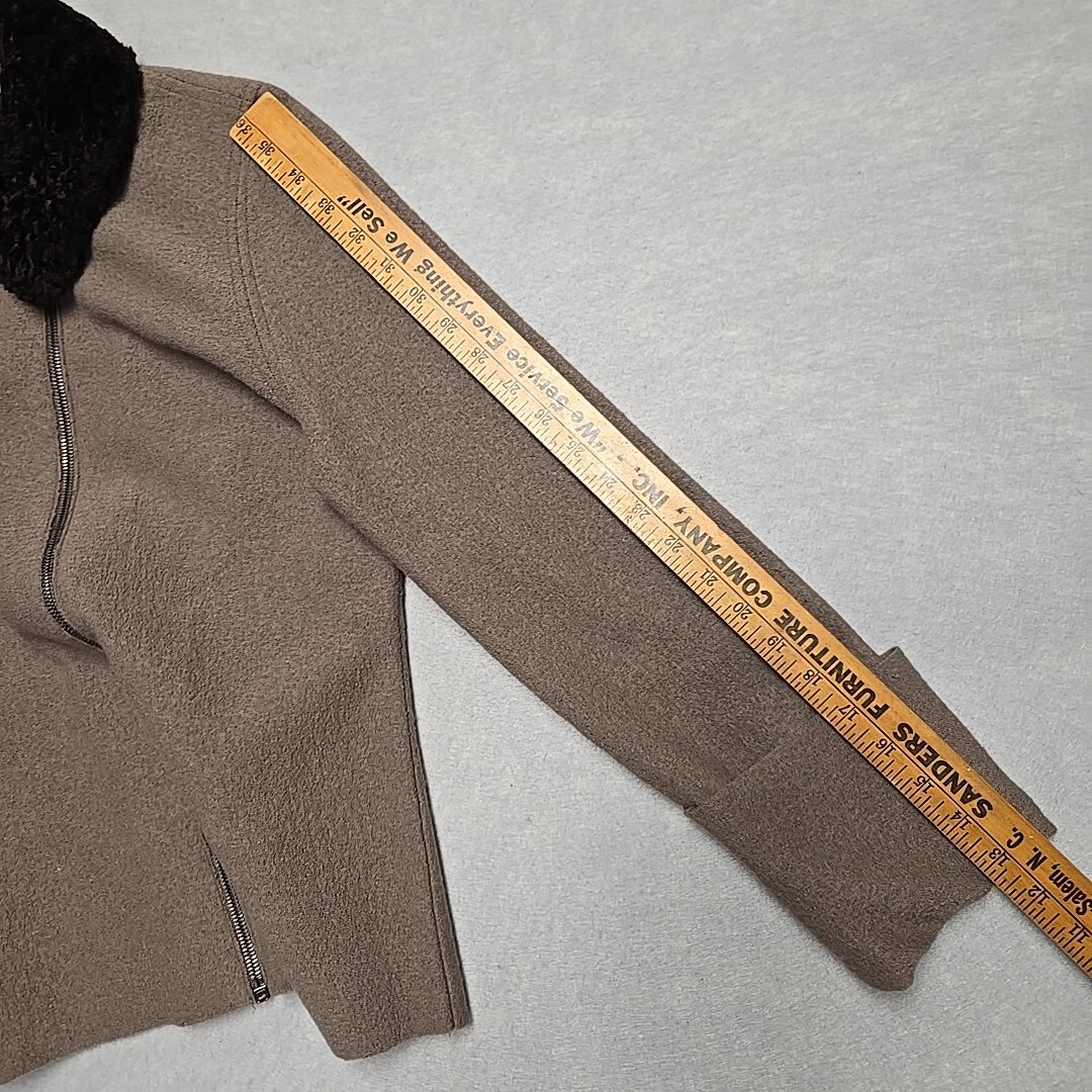 お！ Mondi Wool Jacket Fur Collar 40 Sm Zip Front | eBay