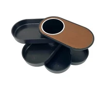 Park Sherman swivel desk organizer 70s vintage Post Modern pen storage