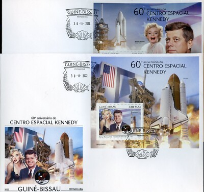 Guinea Bissau 2022 60th Jubiläum Die Kennedy Weltraum Center S/S Set FDC