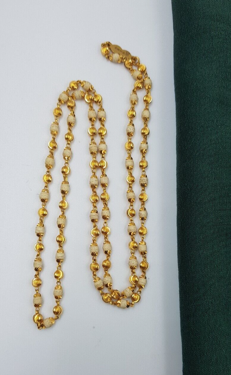 With Gold Plated Tulsi Gold Necklace Tulsi Kanthi Mala In Tulsi