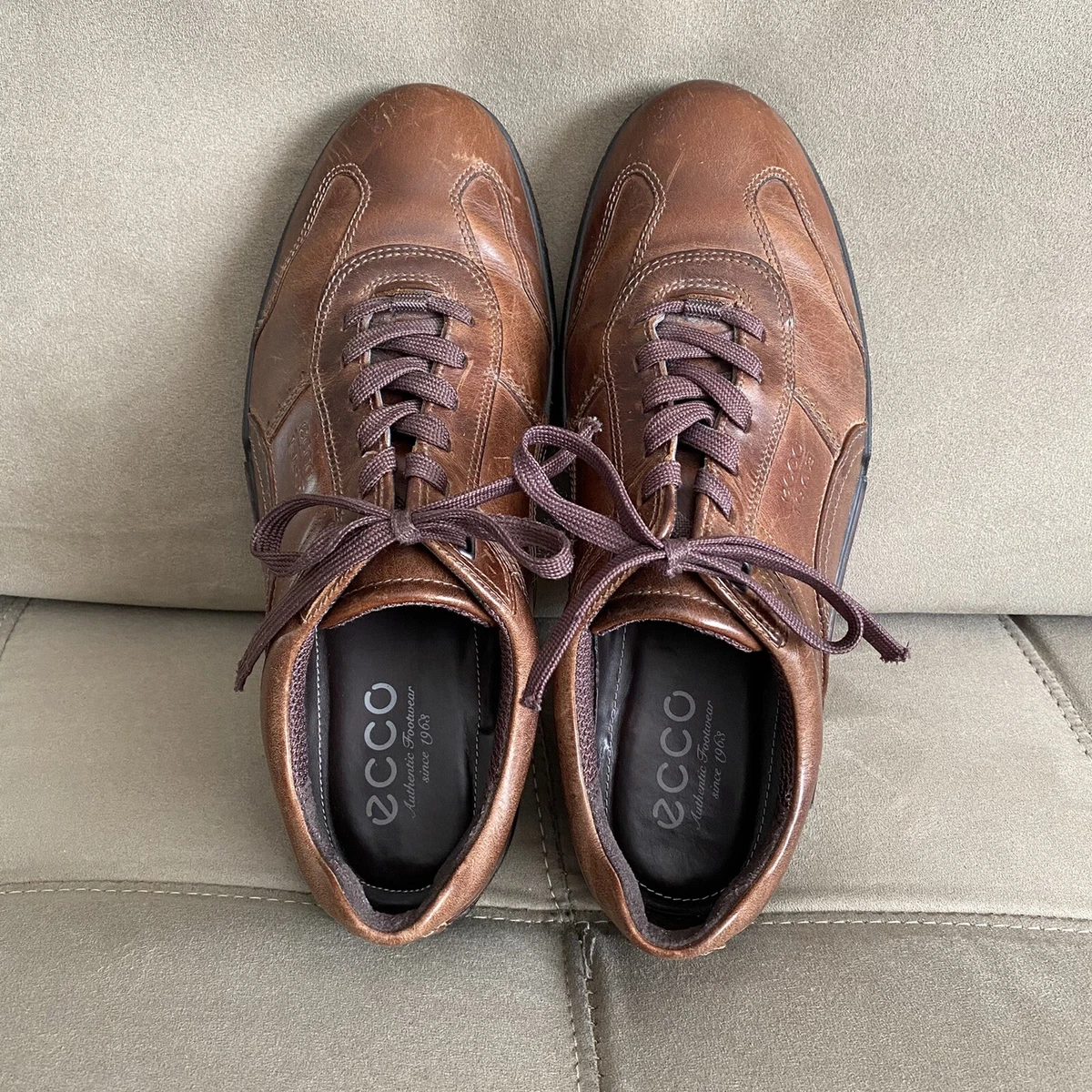 ECCO DK Men's Brown Leather Casual Walking Lace Up Tie Oxfords Shoes Size EU 40 eBay