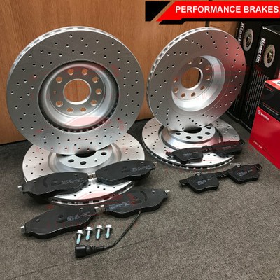 For Vw Golf Mk7 Gti Front Rear Drilled Performance Brake Discs Brembo Brake Pads Ebay