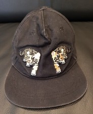 schwarze Jungen Baseball Cap mit Tigern von H&M - Gr. 84 - Gummiband hinten