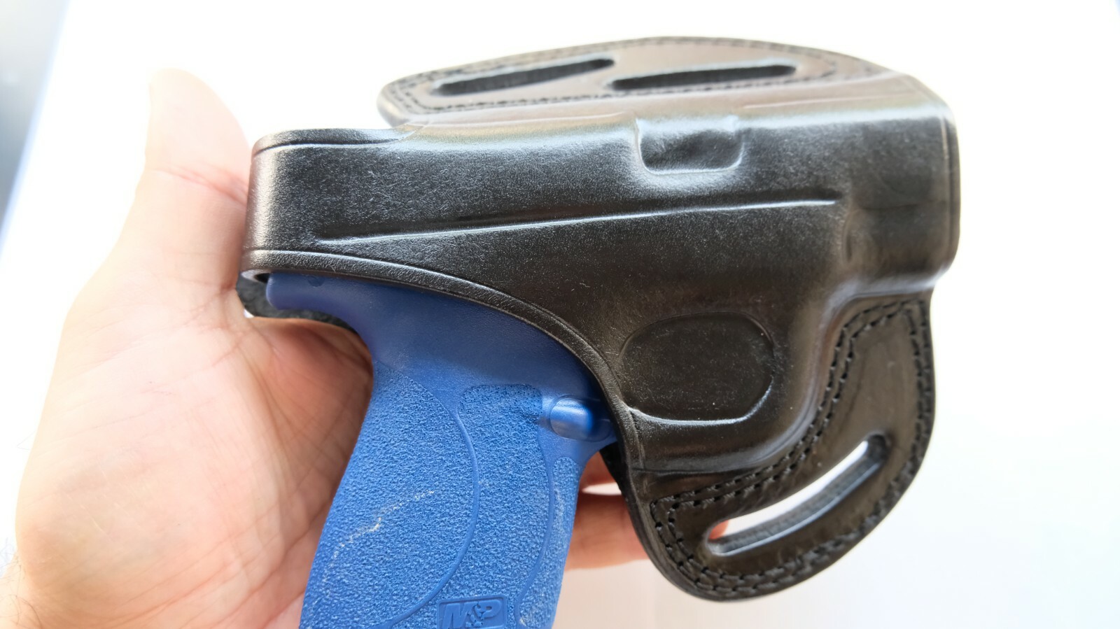 Leather Belt OWB Holster For Smith and Wesson MP Shield-image