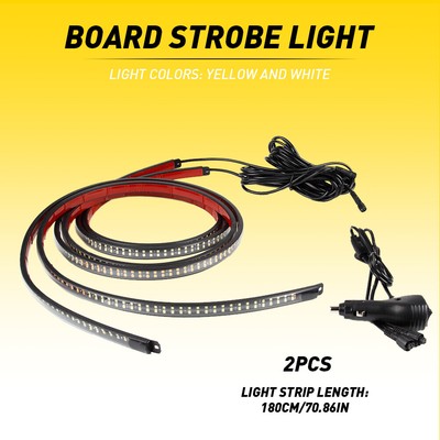 2-in-1 70 inch Emergency Truck Strobe Lights Strip Running Board LED Lights Bar