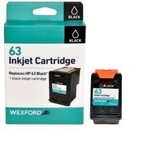 NEW WEXFORD 63 Inkjet Cartridge Black Replaces HP 63 OEM F6U62AN
