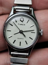 Timex Stainless Steel Quartz Analog Womens Watch Wrist Silver Water Resistant