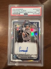 2024 BOWMAN CHROME ENMANUEL TEJEDA AUTO /499 REFRACTOR NEW YORK YANKEES 