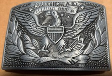 Metal Eagle Men  s Belt Buckle 3 1/2 in- 2 in