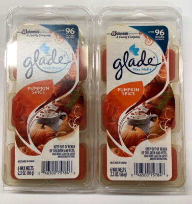 2 Glade Pumpkin Spice Wax Melts 6 Melts 2.3 oz ea NIP