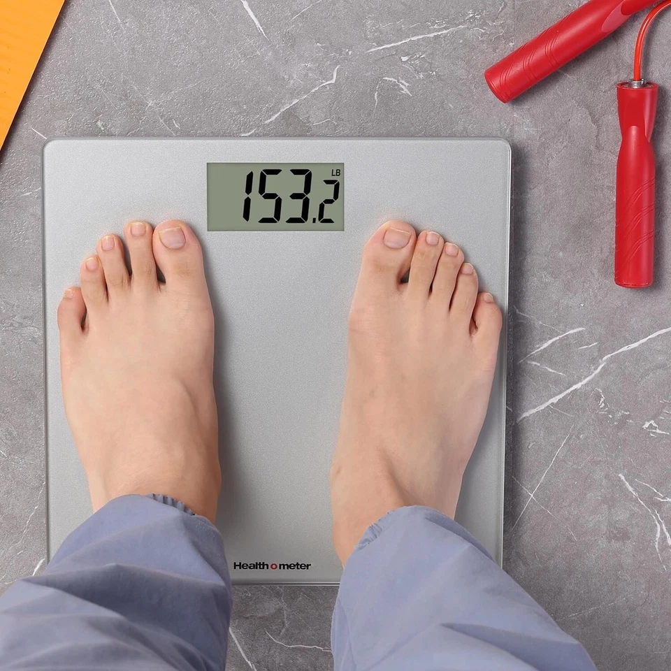 Báscula de baño digital Health o Meter | Capacidad 450 lb, vidrio, LCD, apagado automático Foto 2 de 3