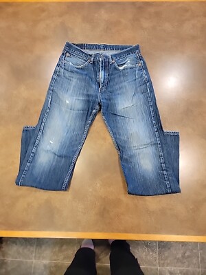 Levi's 505 Jeans Mens W33 L32 Straight Regular Fit Dark Wash Blue