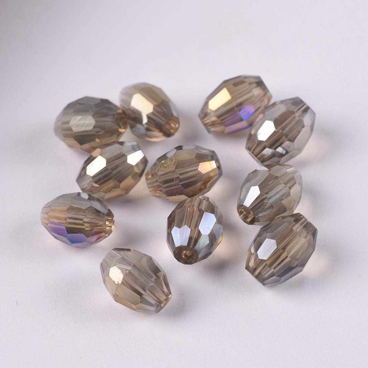 8x6mm 10x8mm 13x10mm Rugby Ovale Sfaccettato Cristallo Allingrosso 13 Profondo 10x8mm - Foto 2