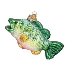 Old World Christmas LARGEMOUTH BASS 12097 Glass Ornament w/OWC Box