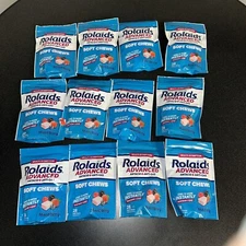 LOT OF 12-Rolaids Advanced 28 Mixed Berry SoftChews Heartburn + Gas Relief