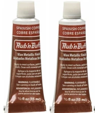 M00200x2 MOREZMORE Fresh Amaco Rub 'n Buff SPANISH COPPER 2 Pack Wax Metallic