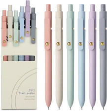 Gel Pens, 6Pcs 0.7Mm Fine Point Black Ink, Quick Dry Smooth Writing Pens for Jou