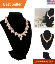 Compact 9-Inch Black Velvet Necklace Holder - Stylish Display for Home Decor