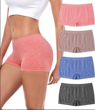 Women's Seamless Boxer Briefs Boyshort Panties Soft Stretch 4 Pack