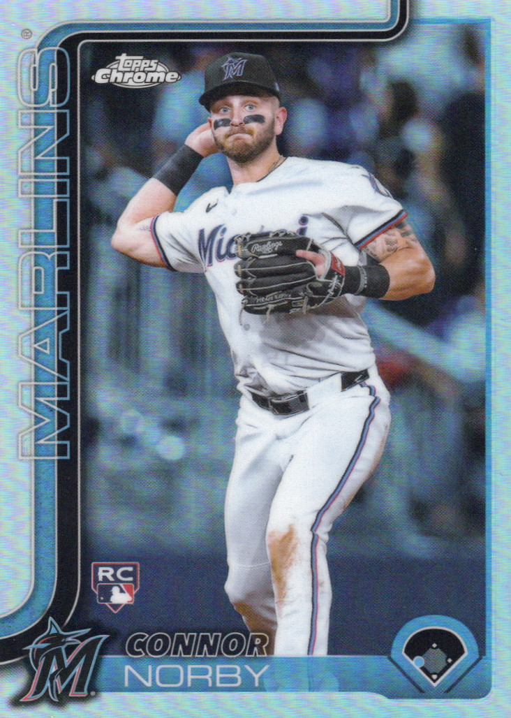 2025 Topps Chrome #199 Connor Norby RC Refractor Rookie Miami Marlins