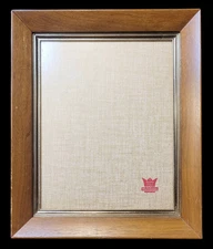 Vintage Heirloom 8x10 Photo Picture Frame MCM Hollywood Regency Walnut Wood Gold