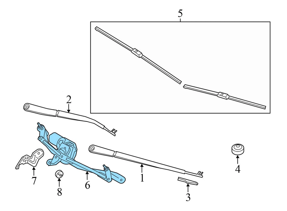 2013-2015 BMW 740LI XDRIVE - Windshield Wiper Transmission W/ Motor 7306266 - Image 3 of 4