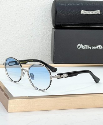 CHROME HEARTS DEEP IIH Sunglasses Silver Black Frame Blue Gradient 58-21-145