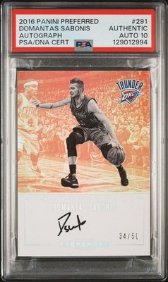 Domantas Sabonis 2016-17 Preferred Unparalleled Rookie #/50 PSA Auto 10  POP 1 
