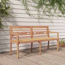 Bois de Teck Solide Banc Batavia 120 cm Huilé en Blanc Terrasse Patio vidaXL