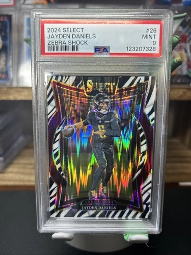Jayden Daniels Zebra 🦓 Shock‼️Case Hit‼️ 2024 Panini Select RC Rookie SSP PSA 9